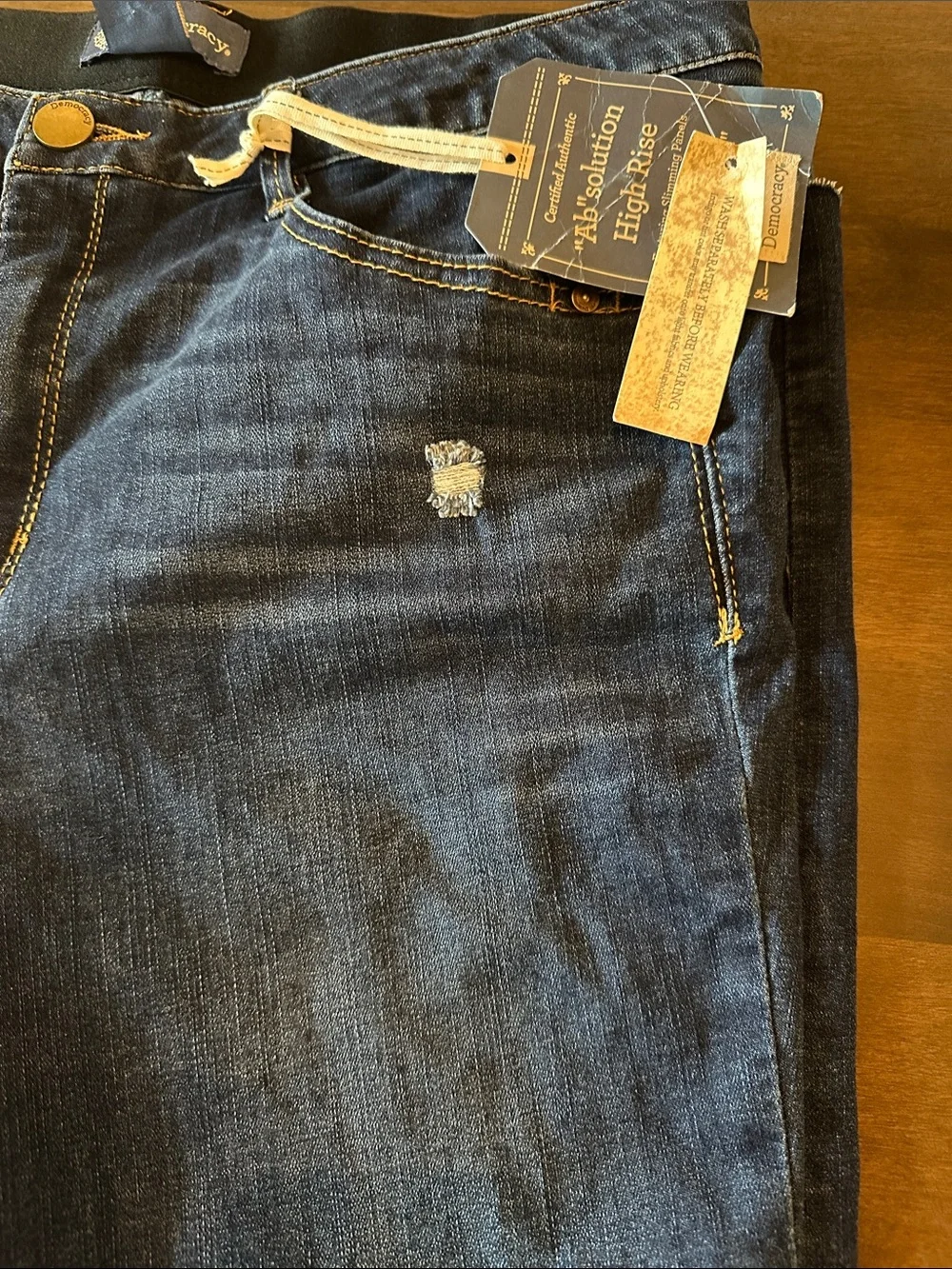 Democracy Dark Blue Wide Leg Jeans - Curve Equality - Picture 9 of 12